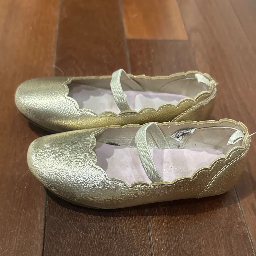 Carter's Gold Girls' Ballet Flats with Elastic Strap